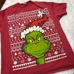 Red and green Grinch Christmas shirt XL